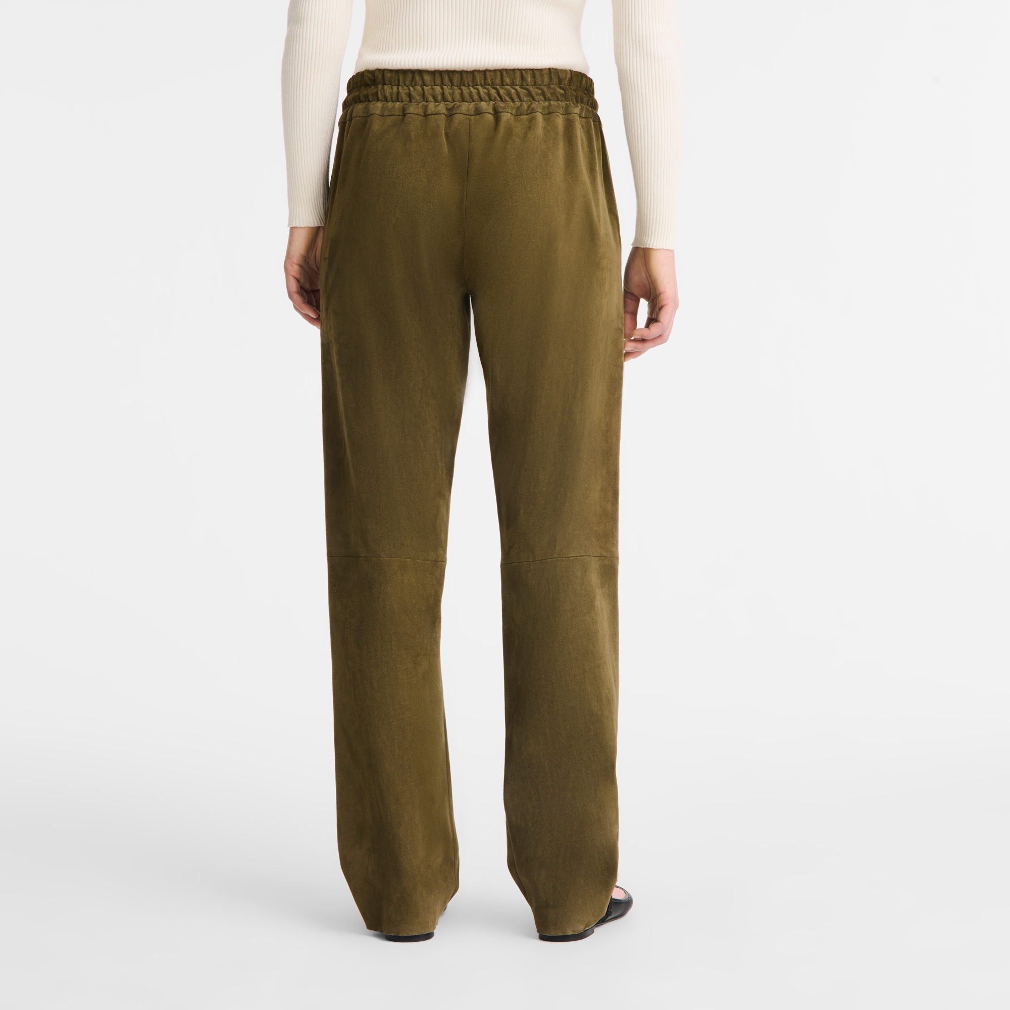 Leather straight pants
