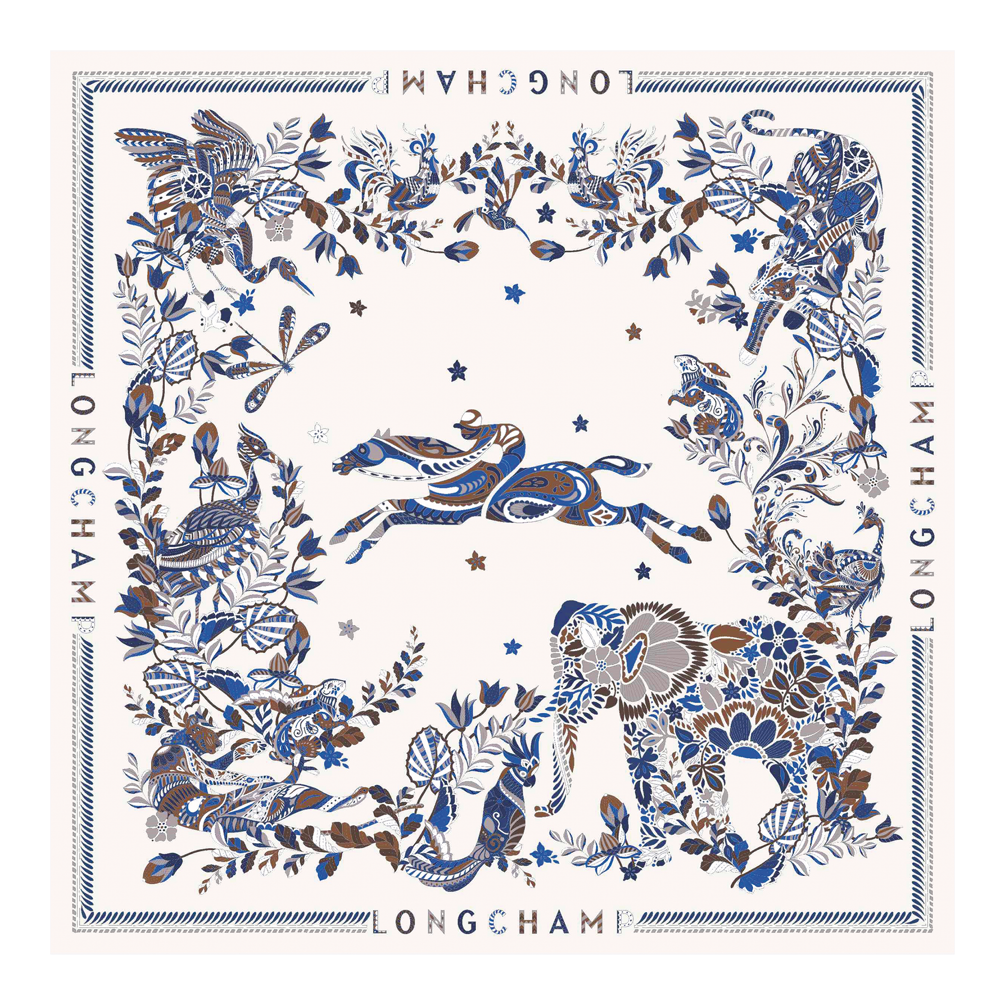 Forêt Longchamp Silk scarf 90