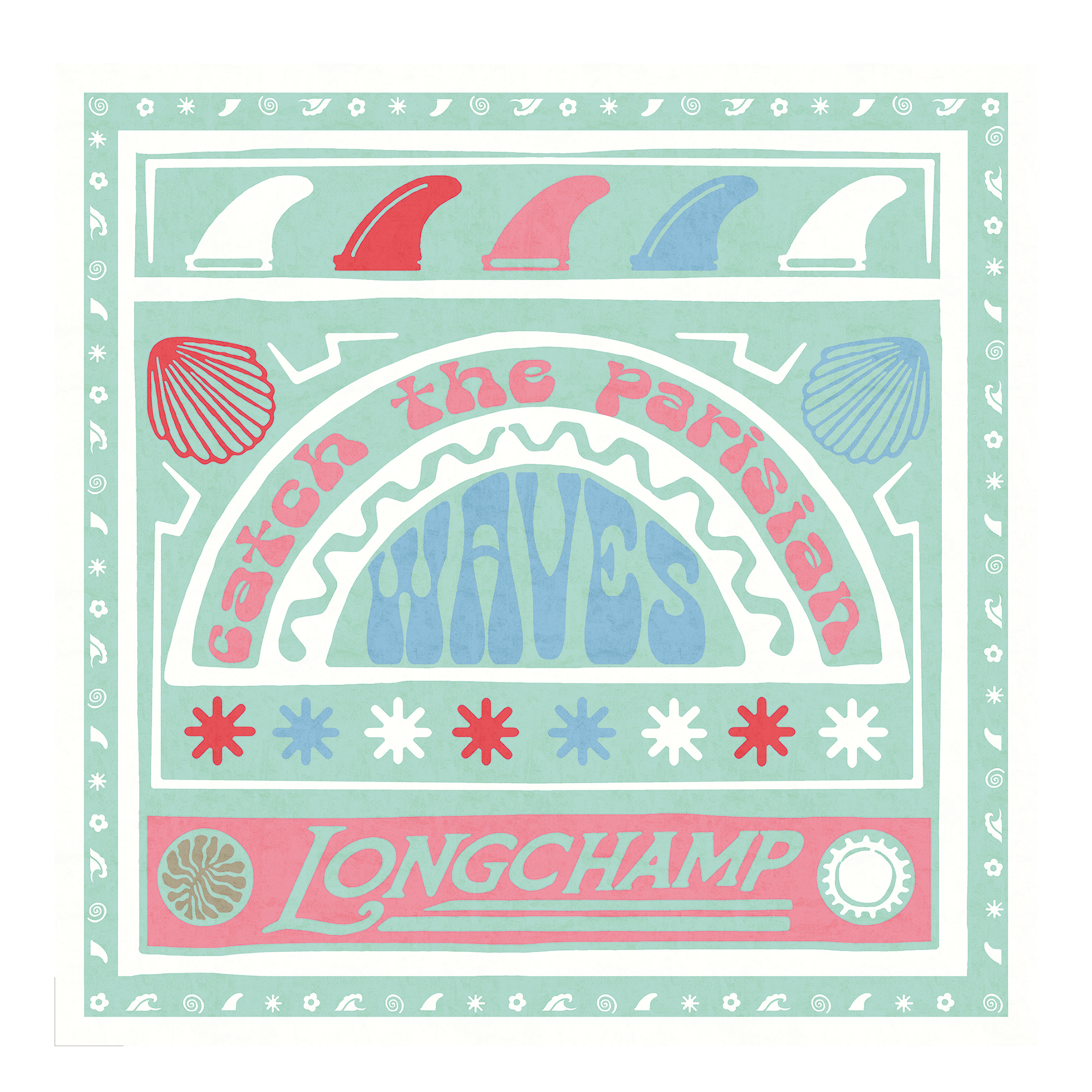 Catch The Parisian Wave Silk scarf 50
